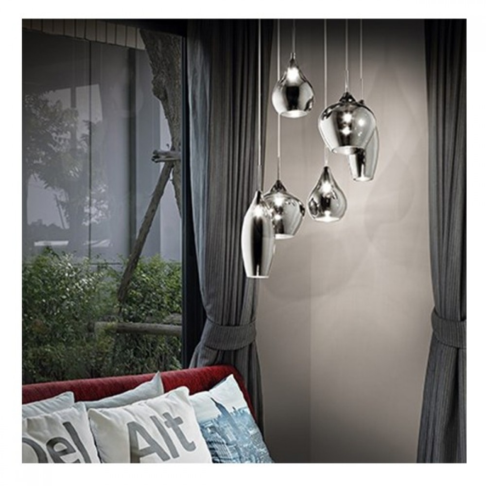 Ideal Soft Μοντέρνο Πολύφωτο 6Φ Σε Χρώμιο 111841