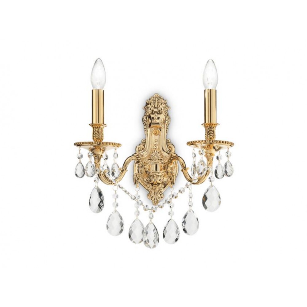 IDEAL LUX 2ΦΩΤΗ ΑΠΛΙΚΑ ΜΕ ΚΡΥΣΤΑΛΛΑ ΧΡΥΣΗ GIOCONDA 060491