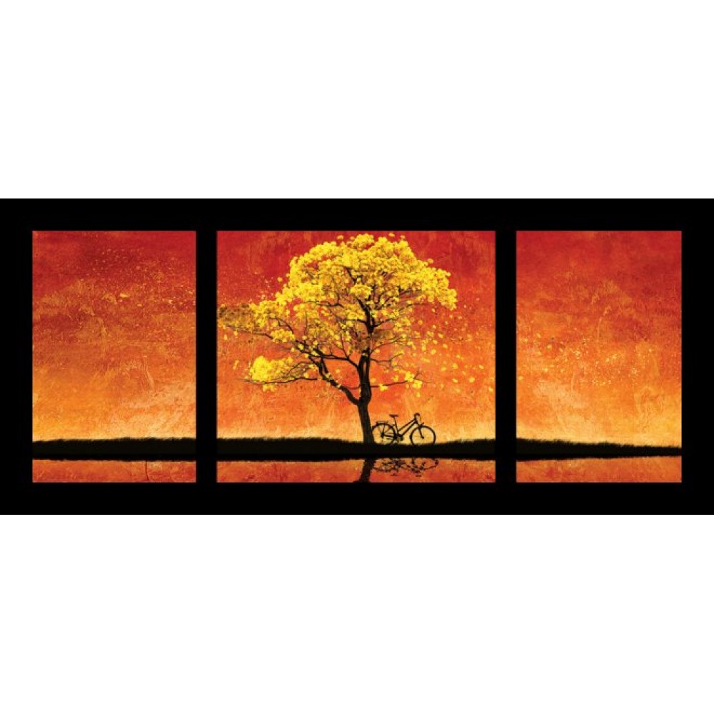 ΠΙΝΑΚΑΣ BIZART REST ON THE LAKE ΚΑΝΑΚΗΣ KS 0863A 160X80EK ME ΞΥΛΙΝΗ ΚΟΡΝΙΖΑ ΜΑΥΡΗ