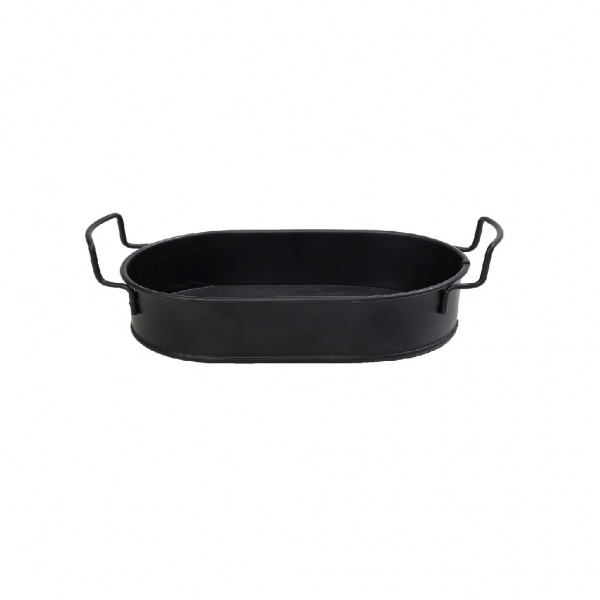 Espiel ΔΙΣΚΟΣ ΟΒΑΛ MEDIUM ΜΕΤΑΛ. ΜΕ ΛΑΒΕΣ ΜΑΥΡΟ 31(36 INCL. HANDLES)X18,5X5CM (smA)