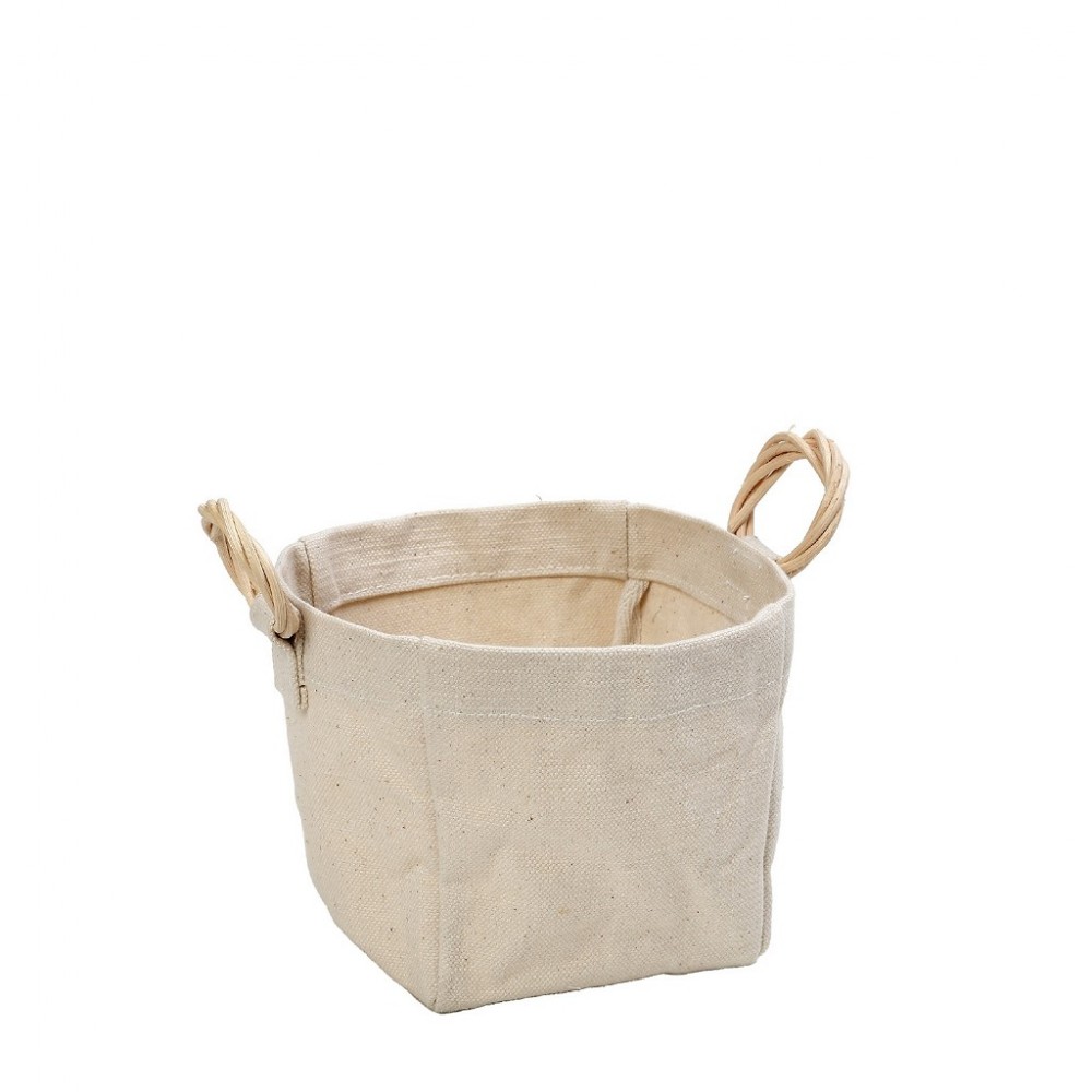 Espiel DIS. ΔΟΧΕΙΟ COTTON ΜΕ ΛΑΒΗ RATTAN 12Χ12Χ12ΕΚ