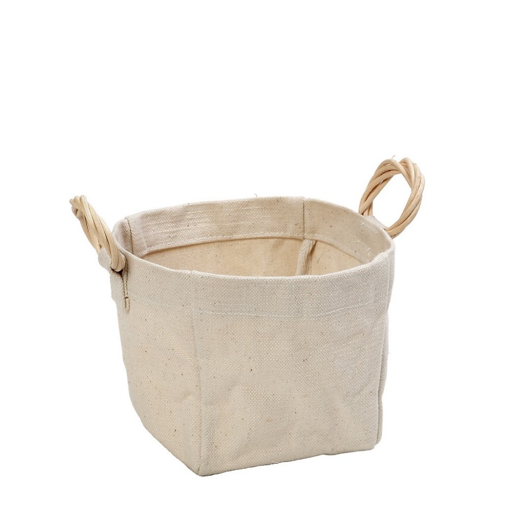 Espiel DIS. ΔΟΧΕΙΟ COTTON ΜΕ ΛΑΒΗ RATTAN 15Χ15Χ15ΕΚ