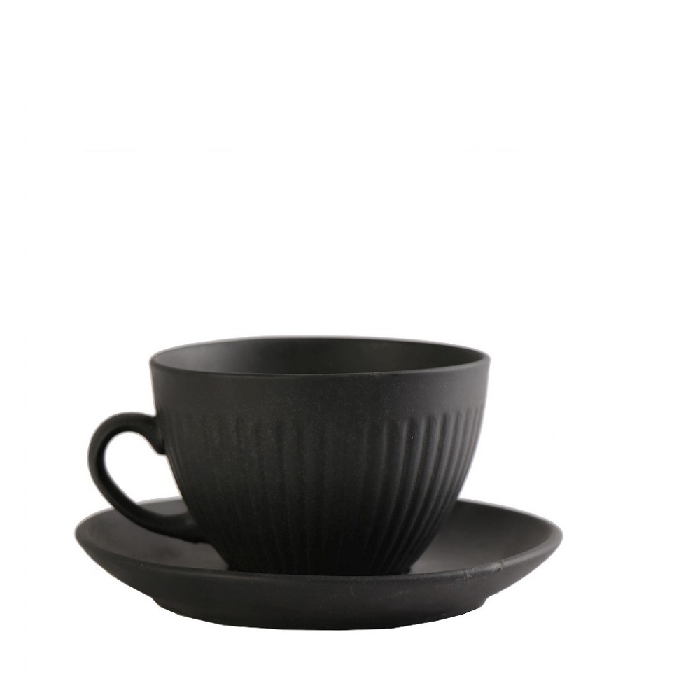 Espiel DIS. GOBI BLACK SAND HANDMADE ΦΛΙΤΖΑΝΙ & ΠΙΑΤΑΚΙ ΚΑΠΟΥΤΣΙΝΟ ΜΑΥΡΟ ΜΑΤ 220CC 14Χ14Χ8ΕΚ