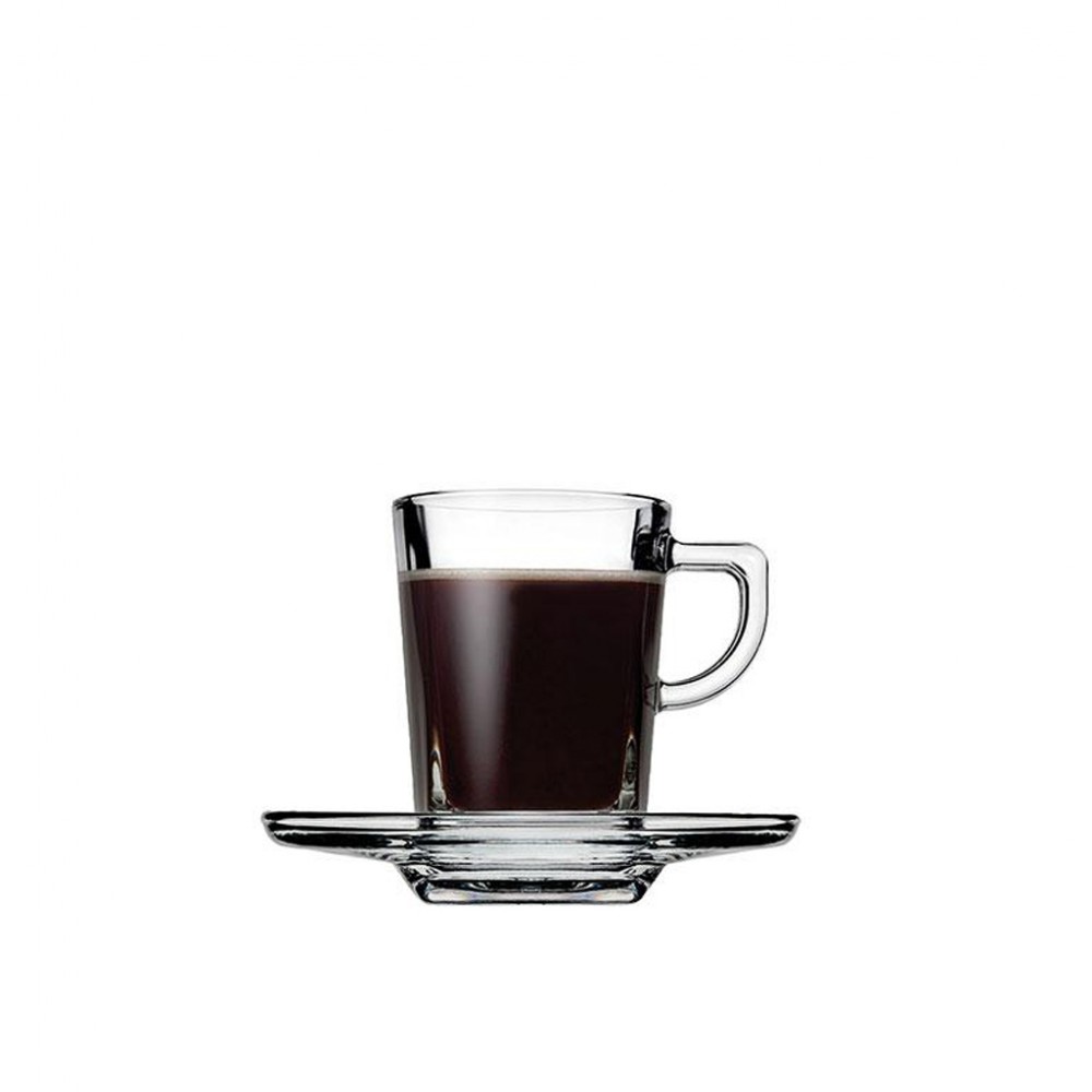 Espiel CARRE CUP AND SAUCER ESPRESSO TEMPERED 75CC P/2016 GB6.OB24. (smA)