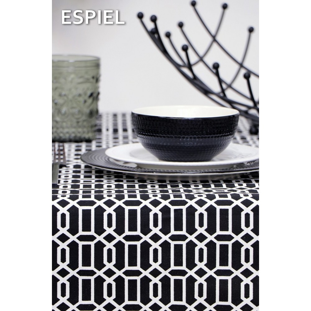 Espiel ΤΡΑΠΕΖΟΜΑΝΤΗΛΟ ΛΕΥΚΟ-ΜΑΥΡΟ ΒΑΜΒΑΚ. 120χ120 ΕΚ