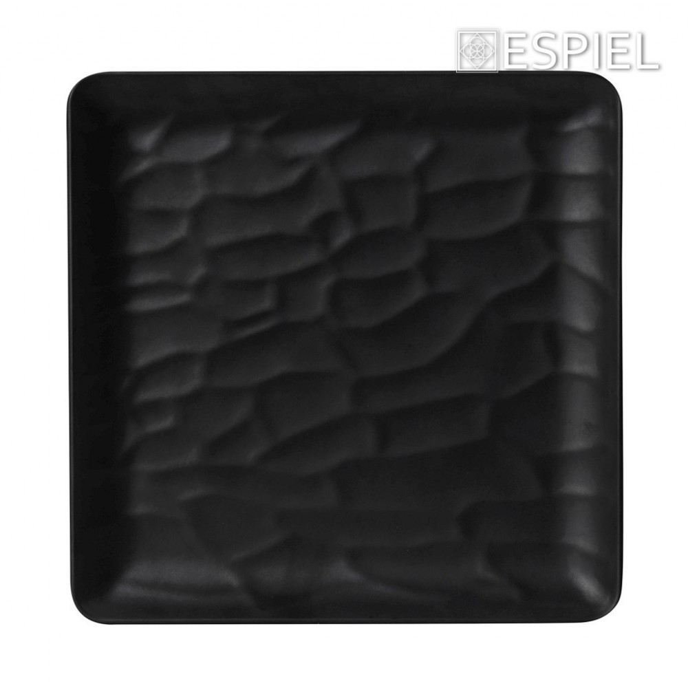 Espiel BLACK  ΠΙΑΤΟ ΡΗΧΟ ΤΕΤΡΑΓ. 18ΕΚ WAVY MATTE ΜΕΛΑΜΙΝΗΣ
