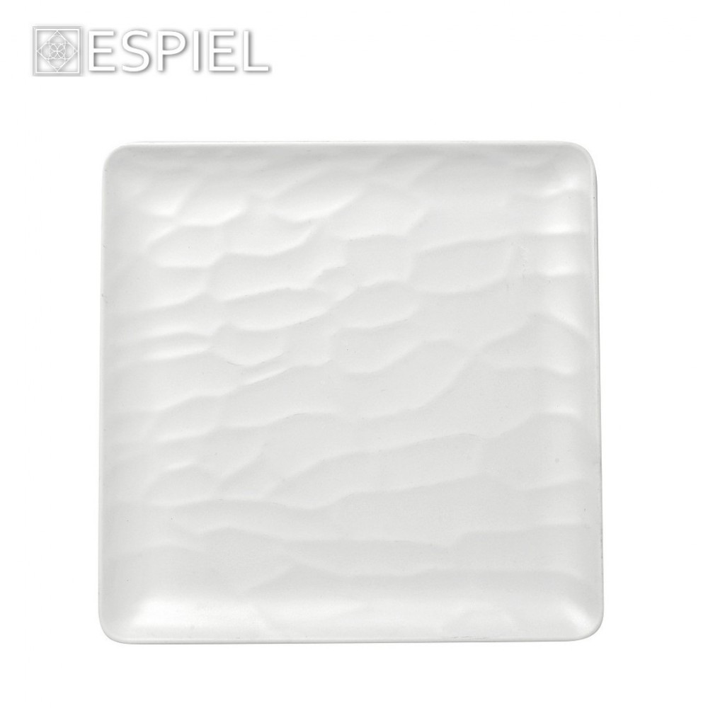 Espiel WHITE  ΠΙΑΤΟ ΡΗΧΟ ΤΕΤΡΑΓ. 18ΕΚ WAVY MATTE ΜΕΛΑΜΙΝΗΣ