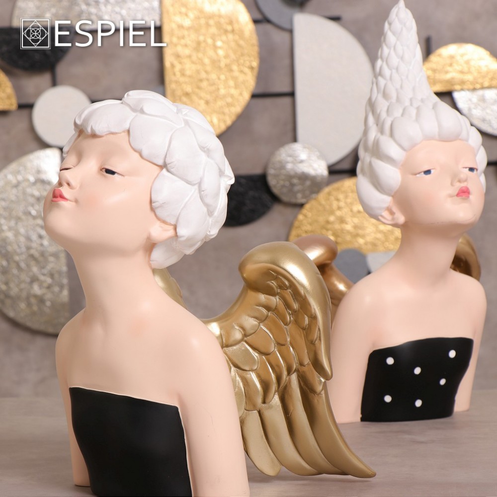 Espiel LADIES ΝΕΡΑΙΔΑ ΠΟΛΥΡΕΖ. ΜΑΥΡΟ ΜΕ ΧΡΥΣΑ ΦΤΕΡΑ 28ΕΚ