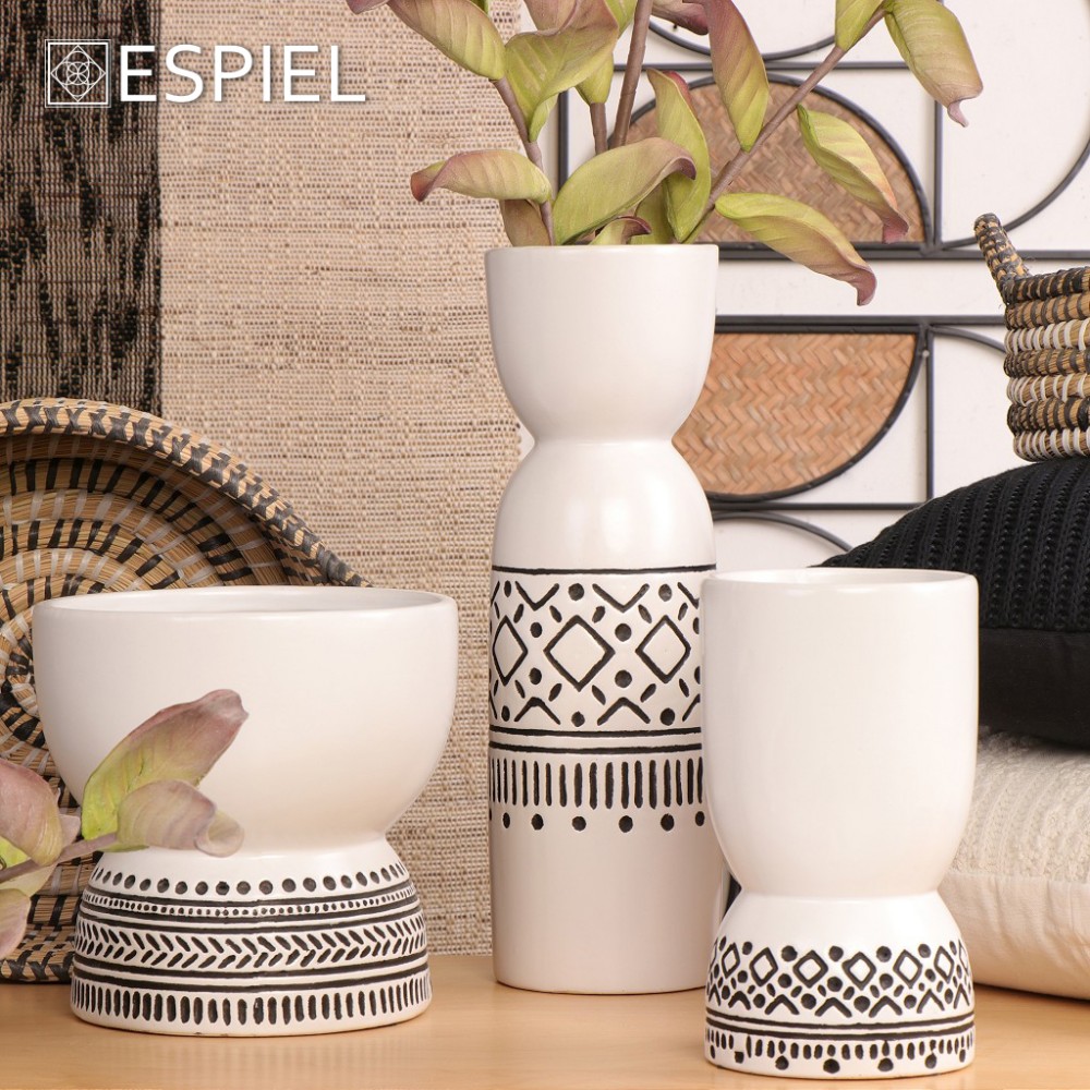 Espiel BAZO ΚΕΡΑΜΙΚ. ΛΕΥΚΟ TRIBAL 12Χ12Χ37,5ΕΚ.