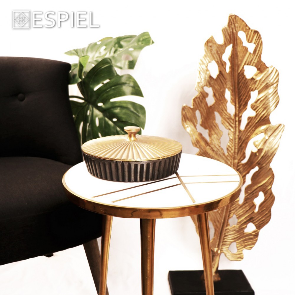 Espiel ΚΟΥΤΙ ΜΕ ΚΑΠΑΚΙ ΑΛΟΥΜ. ΓΚΡΙ/ΧΡΥΣΟ ΣΤΡΟΓΓ. 20X20X8,5ΕΚ.