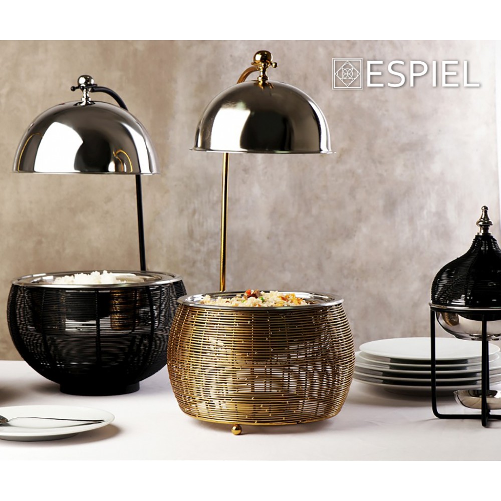 Espiel CHAFFING DISH ΜΕ ΒΑΣΗ ΣΤΗΡ. ΚΑΠ. ΚΑΙ ΔΙΠΛΟ ΔΟΧΕΙΟ SS/ΑΛΟΥΜ/ΣΙΔΗΡ. ΧΡΥΣΟ 1500ML GEL WAX 25Χ25Χ30-49ΕΚ