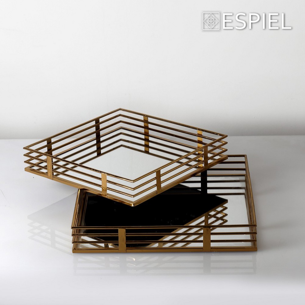Espiel ΔΙΣΚΟΣ ΜΕΤΑΛΛΙΚΟΣ ΤΕΤΡΑΓ. ΧΡΥΣΟΣ ΜΕ ΚΑΘΡΕΠΤΗ SET/2 40-35EK