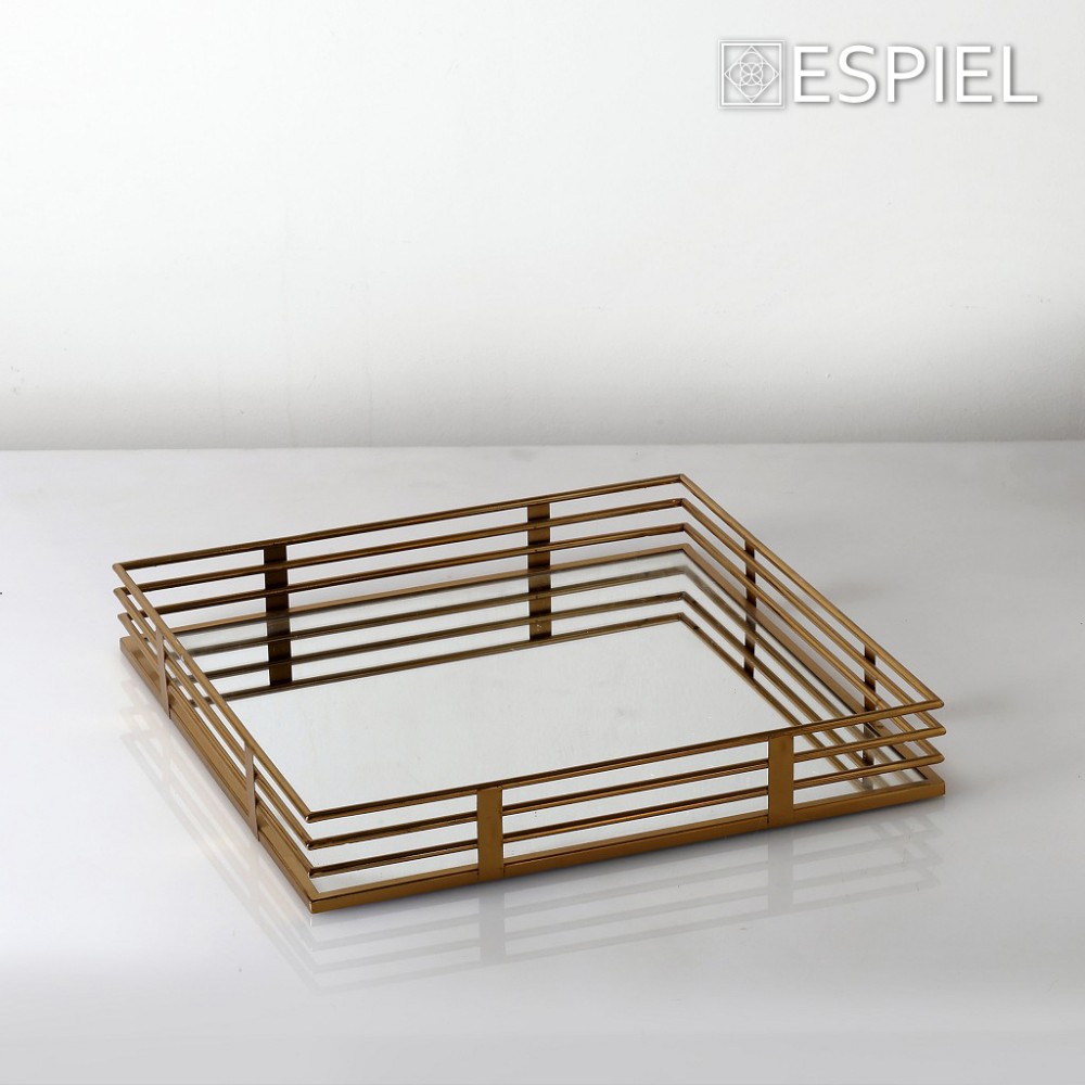 Espiel ΔΙΣΚΟΣ ΜΕΤΑΛΛΙΚΟΣ ΤΕΤΡΑΓ. ΧΡΥΣΟΣ ΜΕ ΚΑΘΡΕΠΤΗ SET/2 40-35EK