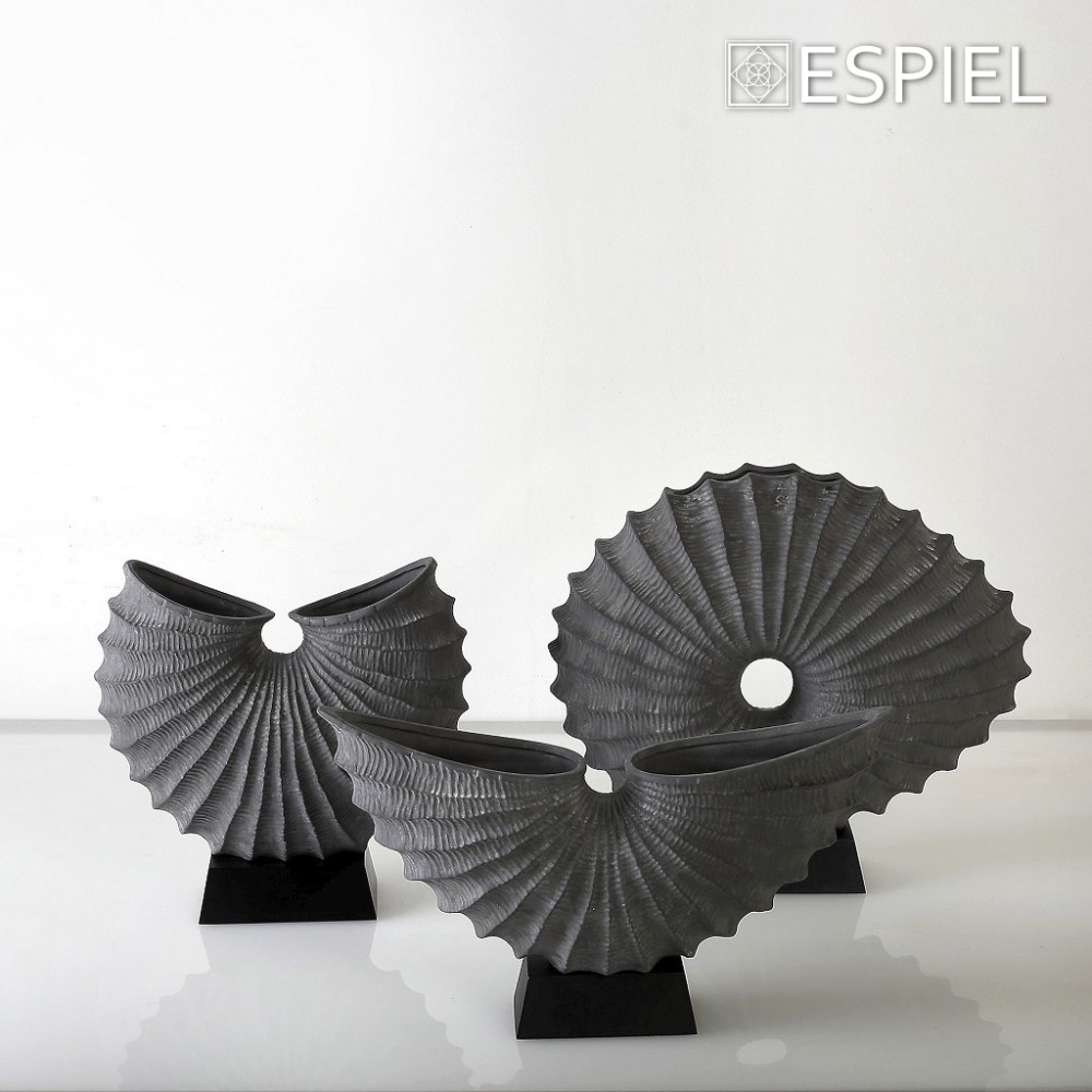 Espiel ΕΠΙΤΡΑΠΕΖΙΟ ΔΙΑΚΟΣΜΗΤΙΚΟ ''LUCKY HORN'' ΓΚΡΙ ΚΕΡΑΜ. ΜΕ ΞΥΛ. ΒΑΣΗ ΜΑΥΡΗ 31Χ12Χ30,5ΕΚ