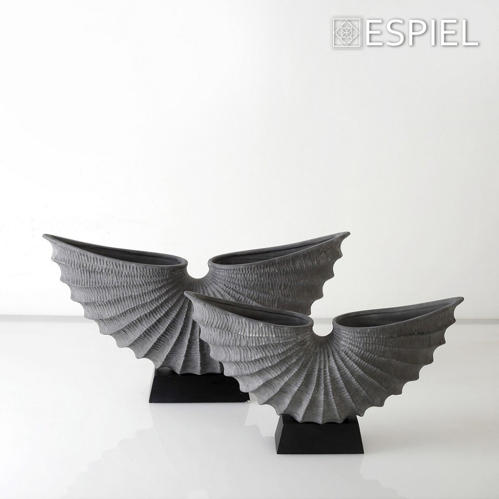 Espiel ΕΠΙΤΡΑΠΕΖΙΟ ΔΙΑΚΟΣΜΗΤΙΚΟ ''LUCKY HORN'' ΓΚΡΙ ΚΕΡΑΜ. ΜΕ ΞΥΛ. ΒΑΣΗ ΜΑΥΡΗ 42,5Χ11Χ25,5ΕΚ