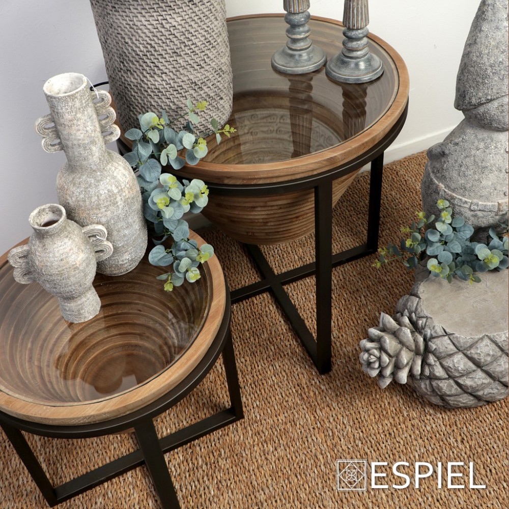 Espiel ΤΡΑΠΕΖΑΚΙ ΣΤΡΟΓΓ. ΞΥΛ. ΓΥΑΛ. TEMPERED ΜΕ ΜΕΤΑΛΛΙΚΗ ΒΑΣΗ 65Χ65Χ66ΕΚ