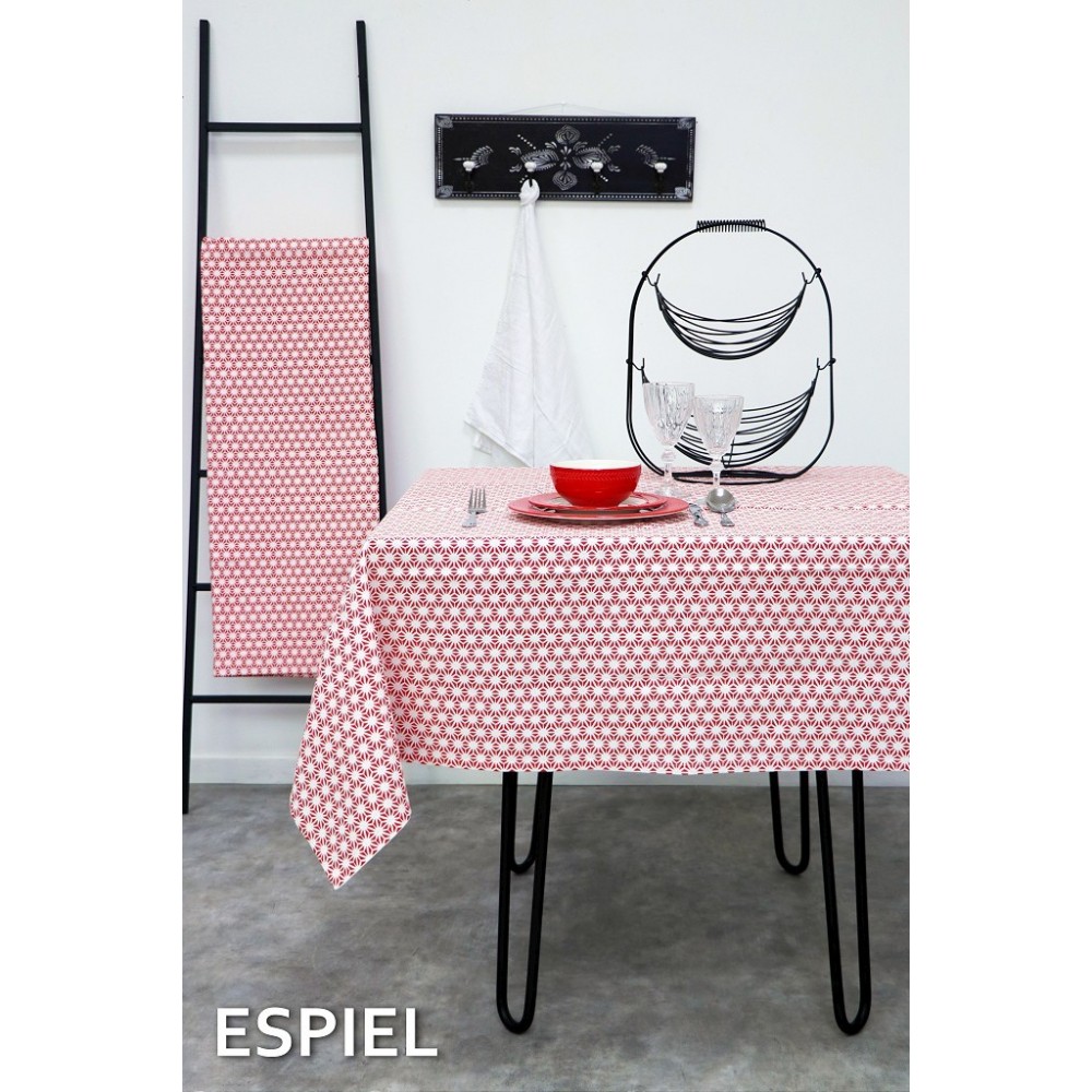 Espiel ΤΡΑΠΕΖΟΜΑΝΤΗΛΟ ΚΟΚΚΙΝΟ-ΑΣΠΡΟ ΒΑΜΒΑΚ. 140χ180 ΕΚ