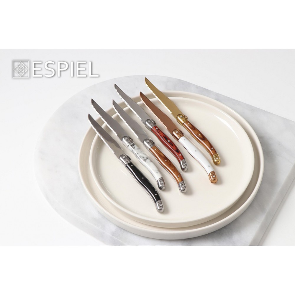 Espiel ANTIQUE CUT ΜΑΧΑΙΡΙ STEAK ΧΡΥΣΟ ΛΑΒΗ - NEW BLADE-  ΧΡΩΜΑ ΞΥΛΟΥ SS420 1,5MM 23EK