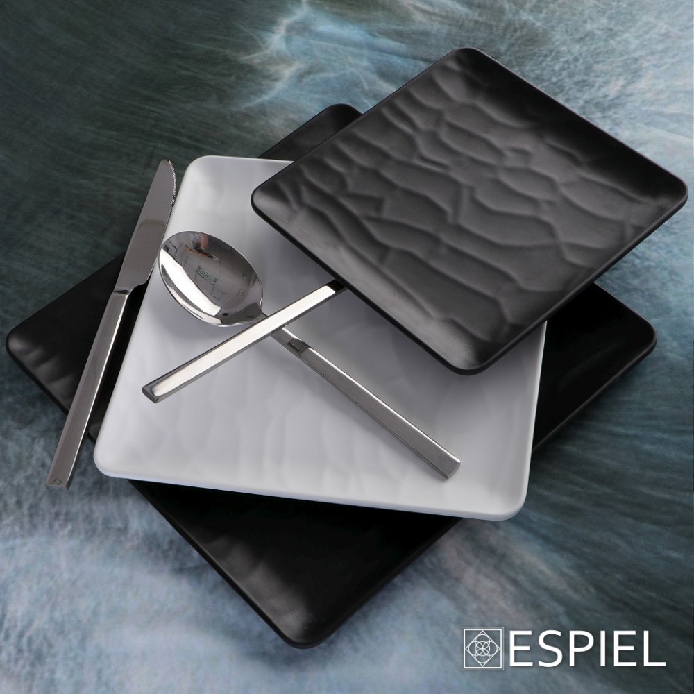 Espiel BLACK  ΠΙΑΤΟ ΡΗΧΟ ΤΕΤΡΑΓ. 18ΕΚ WAVY MATTE ΜΕΛΑΜΙΝΗΣ