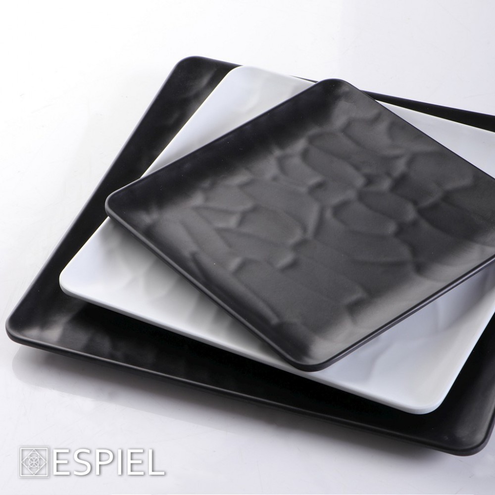 Espiel BLACK  ΠΙΑΤΟ ΡΗΧΟ ΤΕΤΡΑΓ. 18ΕΚ WAVY MATTE ΜΕΛΑΜΙΝΗΣ