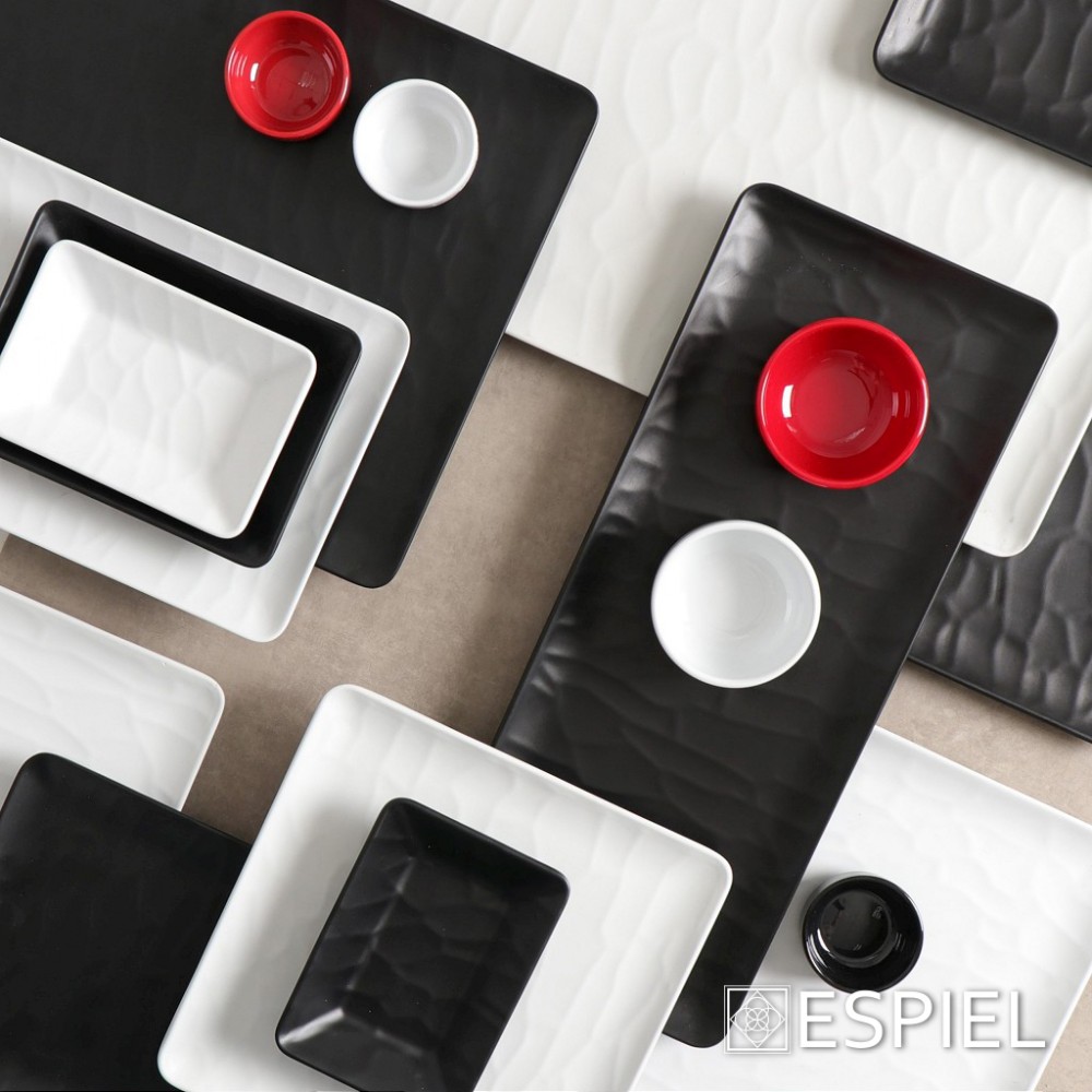 Espiel BLACK  ΠΙΑΤΟ ΡΗΧΟ ΤΕΤΡΑΓ. 18ΕΚ WAVY MATTE ΜΕΛΑΜΙΝΗΣ