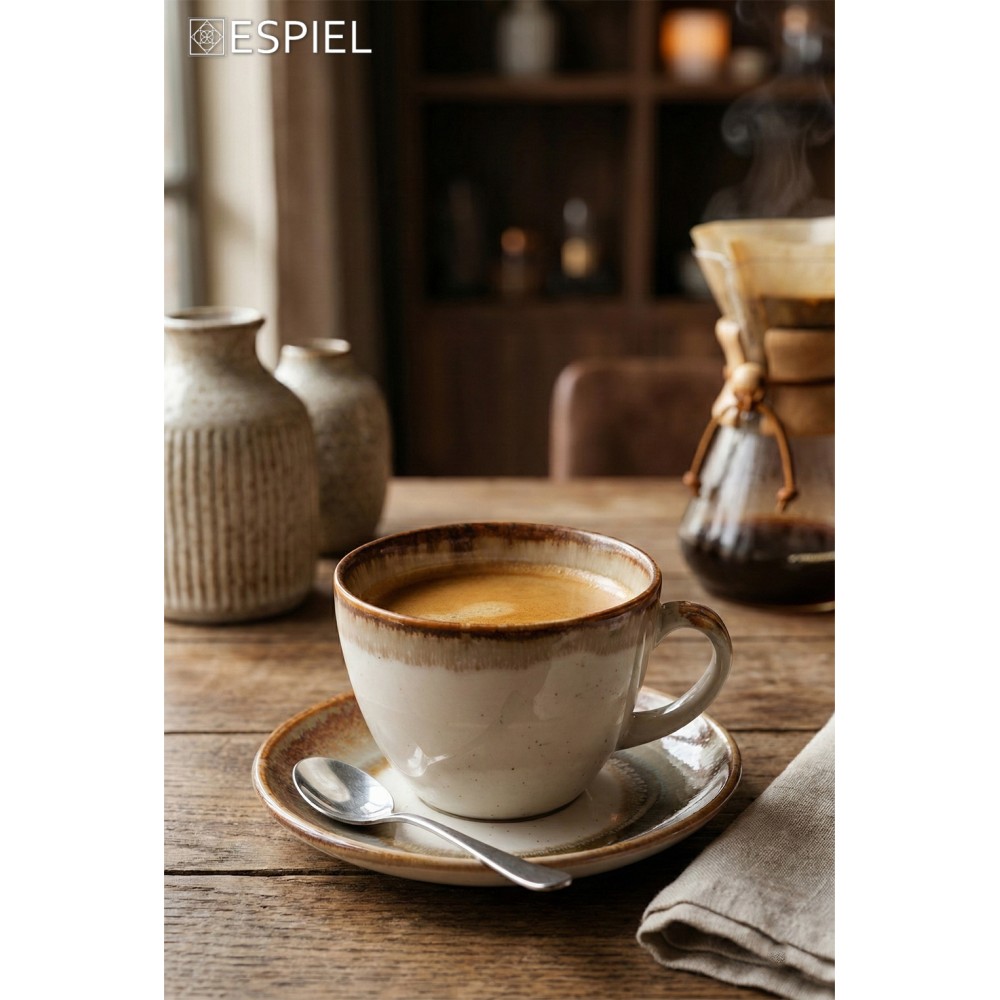 Espiel REACT. BEIGE ESSENTIALS ΦΛΙΤΖΑΝΙ & ΠΙΑΤΑΚΙ ΚΑΠΟΥΤΣΙΝΟ 220ML 14x7.5EK