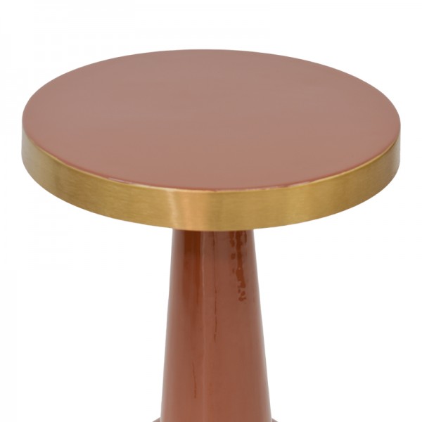 Βοηθητικό τραπέζι Easyful Inart σάπιο μήλο-χρυσό μέταλλο Φ40x65εκ