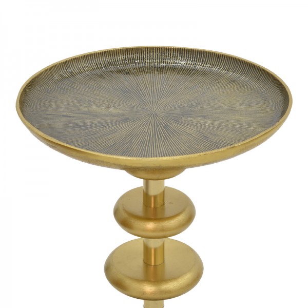 Βοηθητικό τραπέζι Trego Inart χρυσό-μαύρο μέταλλο Φ39x55εκ