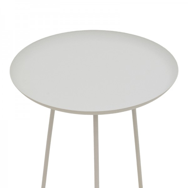 Βοηθητικό τραπέζι Flaz Inart λευκό μέταλλο Φ46x50εκ