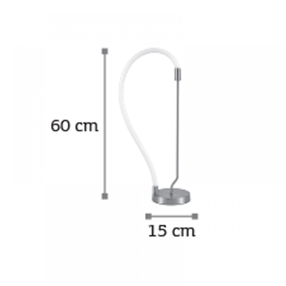 InLight Επιτραπέζιο φωτιστικό LED 18W 3000K από χρώμιο μέταλλο και σωλήνα σιλικόνης D:60cm (3011-CH)