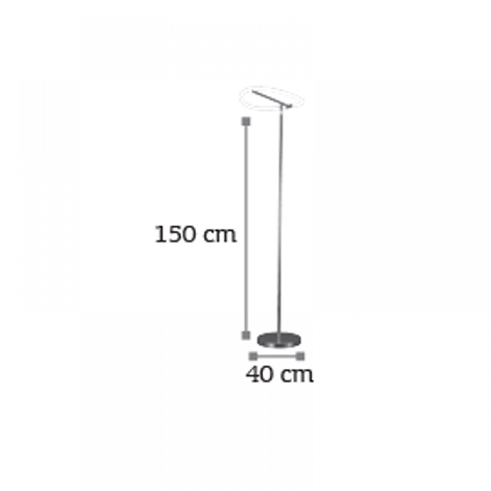 Apple Επιδαπέδιο φωτιστικό LED 20W 3000K από χρώμιο μέταλλο και σωλήνα σιλικόνης D:150cm (45011-CH)