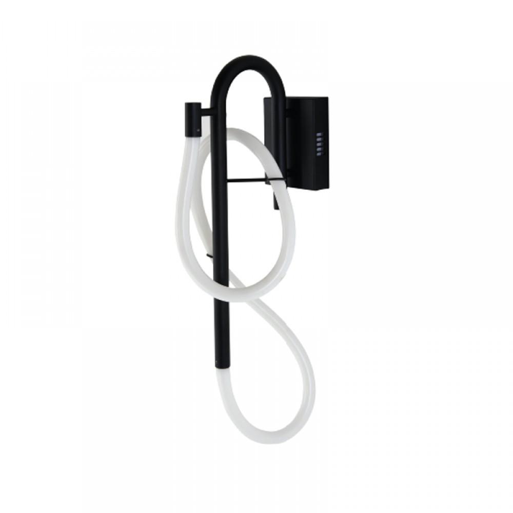 InLight Επιτοίχιο φωτιστικό LED 25W 3000K από μαύρο μέταλλο και σωλήνα σιλικόνης D:65cm (43010)