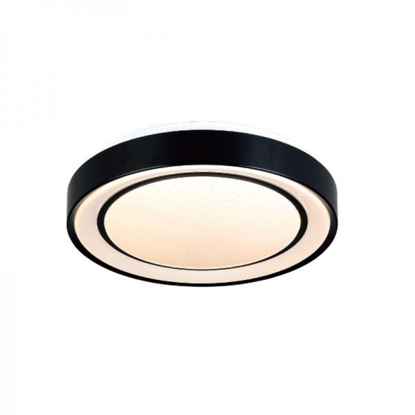 InLight Πλαφονιέρα οροφής LED 27W 3CCT από μαύρο μέταλλο και ακρυλικό D:40cm (42179-Β)
