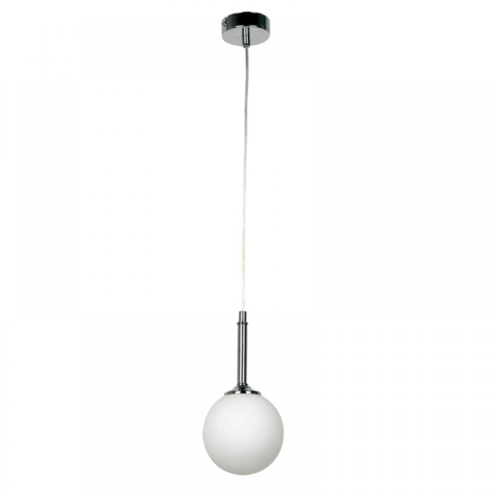 InLight Κρεμαστό φωτιστικό από χρώμιο μέταλλο και λευκή οπαλίνα 1XG9 D:13cm (4515-1)