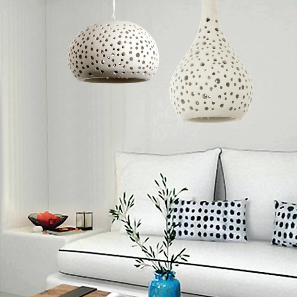 InLight Κρεμαστό φωτιστικό λευκό από γύψο 1XE27 D:16cm (4471)