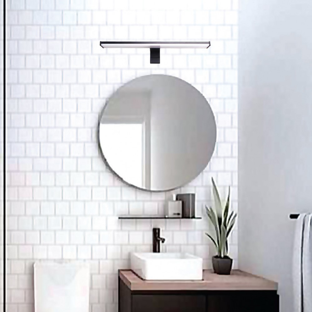 InLight Επιτοίχιο φωτιστικό LED 15W 4000K από πλαστικό σε χρώμιο απόχρωση D:60cm (1043-Α)