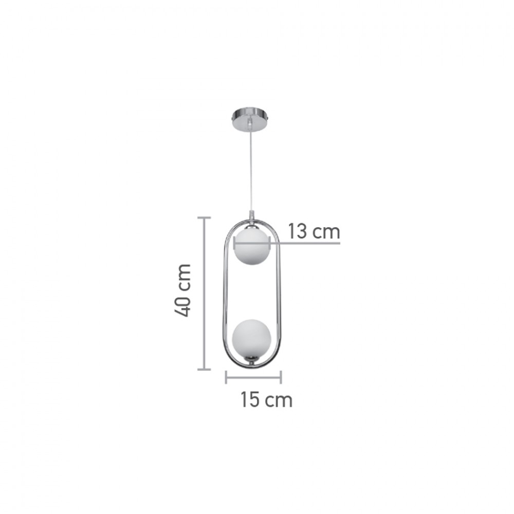 InLight Κρεμαστό φωτιστικό σε χρυσαφί χρώμα και λευκή οπαλίνα 2XG9 D:40cm (4023-GL)