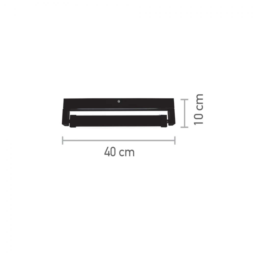 InLight Επιτοίχιο φωτιστικό LED 12W 3000K από μέταλλο σε μαύρη απόχρωση D:40cm (43029-Β-BL)