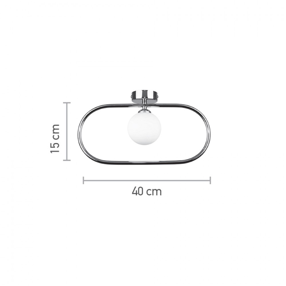 InLight Επιτοίχιο Φωτιστικό Μαύρο G9 – Οβάλ με White Opal Γυαλί 15×40 cm (43030-Black)