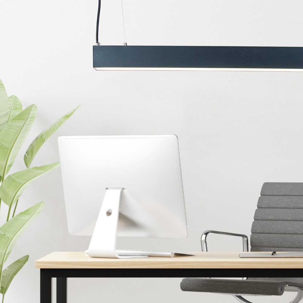 InLight Κρεμαστό φωτιστικό LED 30W 3000K από αλουμίνιο σε μαύρη απόχρωση D:90cm (6042-90-BL)