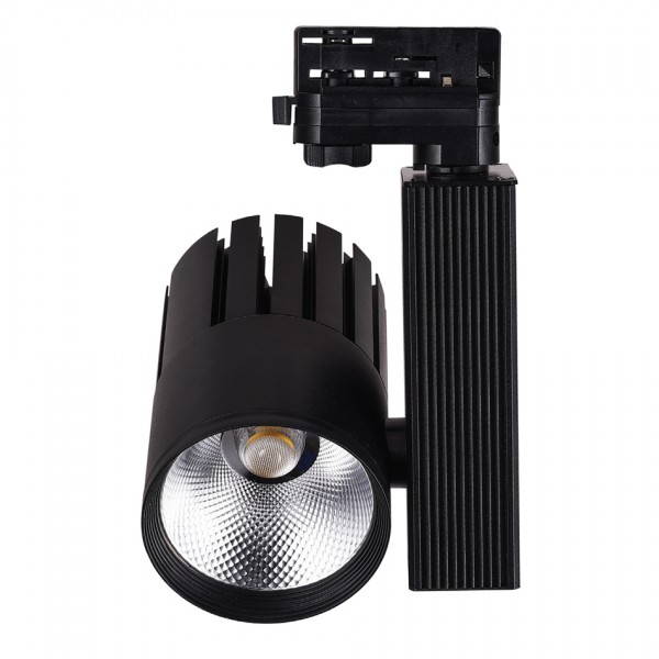 InLight Σποτ τριφασικής ράγας LED 30W 3000K σε μαύρη απόχρωση D:10cmX20cm (T00801-BL)