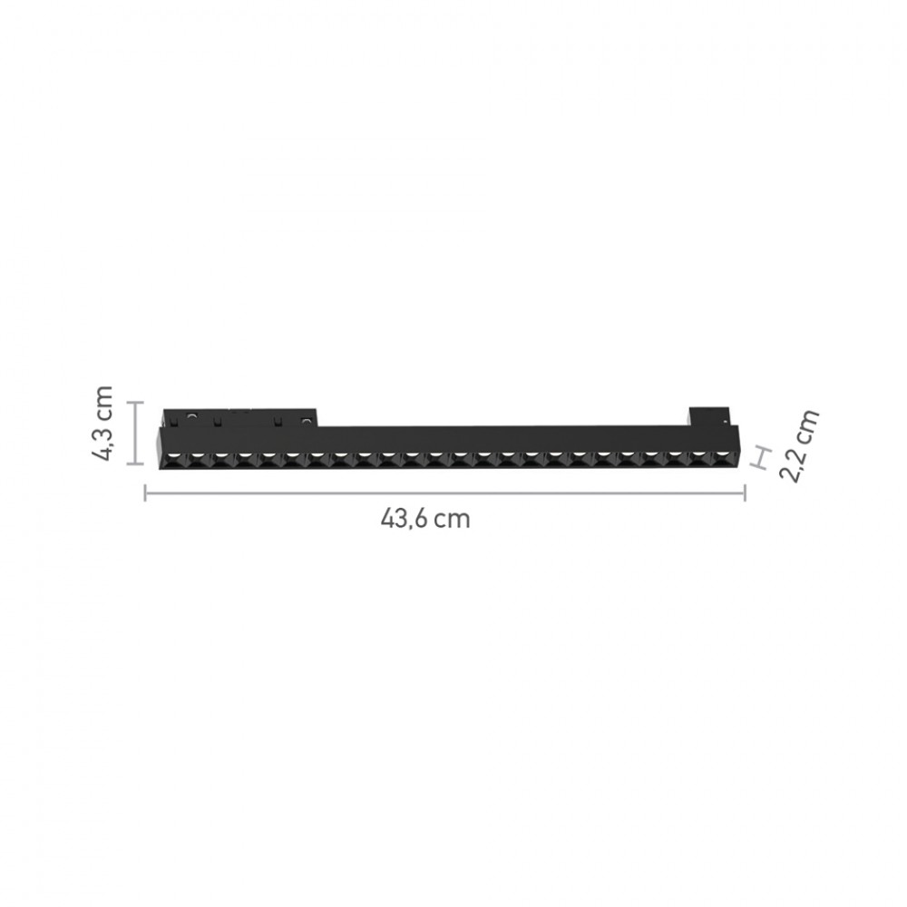 InLight Φωτιστικό LED 24W 4000K για μαγνητική ράγα σε μαύρη απόχρωση D:43,6cmX4,3cm (T01502-BL)