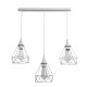 InLight Κρεμαστό φωτιστικό από λευκό μέταλλο 3XE27 D:60cm (4024-3-WH-RAIL)