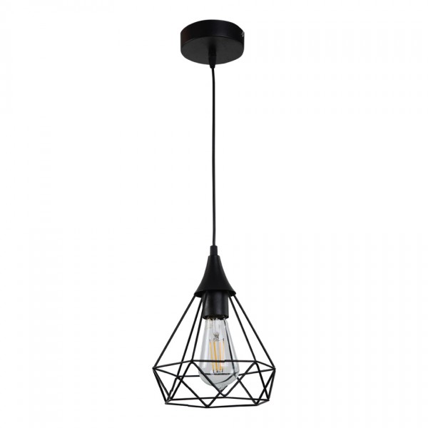InLight Κρεμαστό φωτιστικό από μαύρο μέταλλο 1XE27 D:16cm (4024-BL)