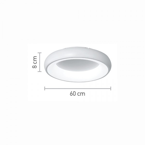 InLight Πλαφονιέρα οροφής LED 36W 3CCT από χρυσαφί και λευκό ακρυλικό D:60cm (42021-A-Golden)