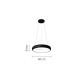 InLight Κρεμαστό φωτιστικό LED 36W 3CCT από μαύρο και λευκό ακρυλικό D:60cm (42023-Α-Black)
