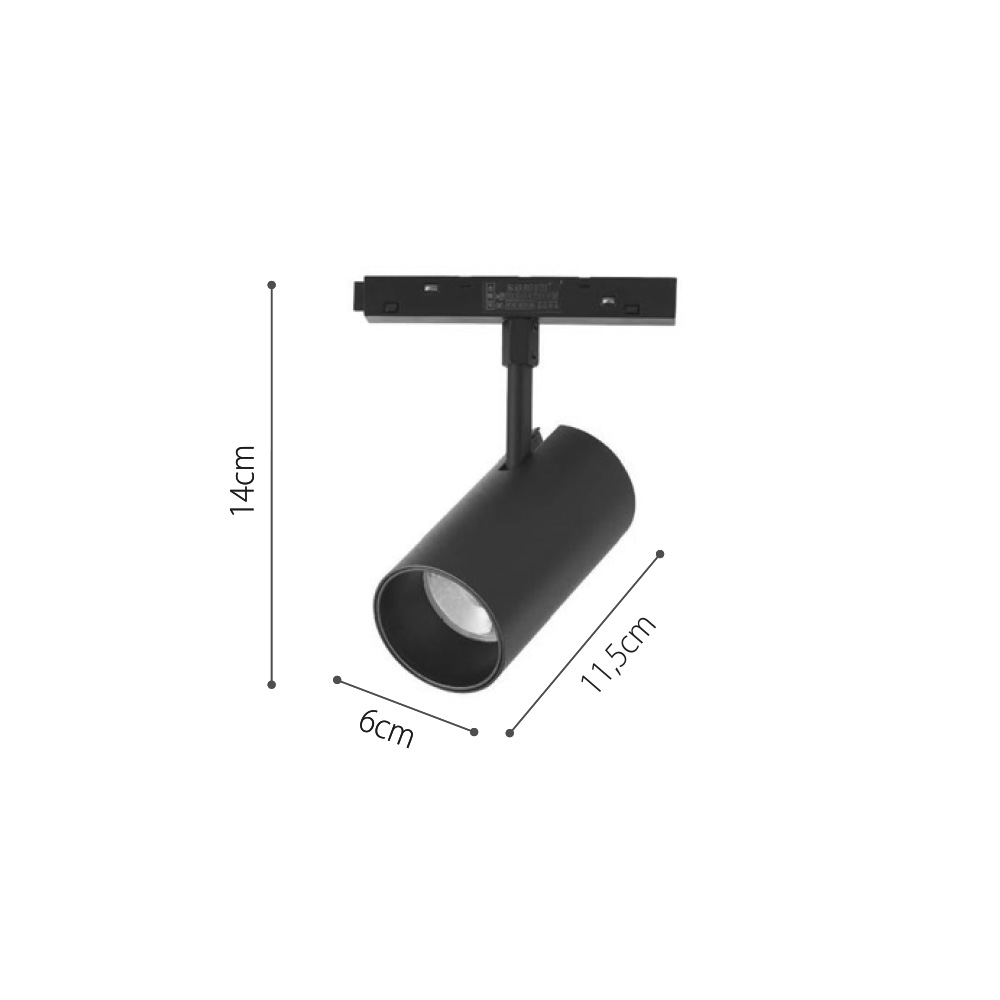 InLight Σποτ μαγνητικής ράγας LED 20W 4000K σε μαύρη απόχρωση D:14cmX11,5cm (T02002-BL)
