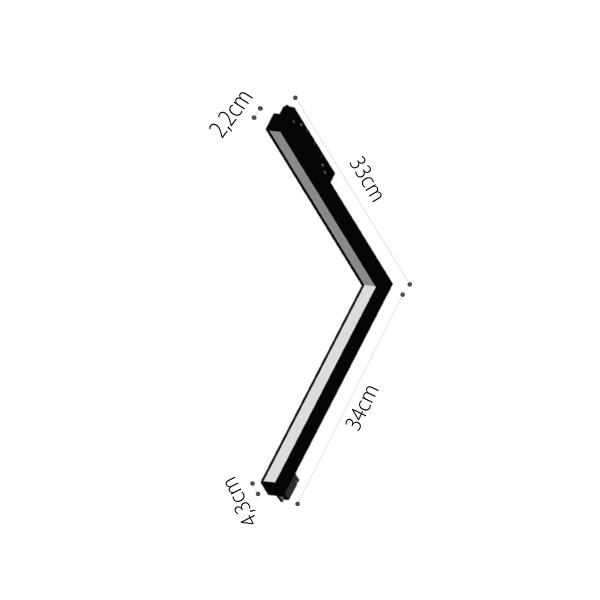 InLight Γραμμικό φωτιστικό γωνία LED 24W 3000K για μαγνητική ράγα σε μαύρη απόχρωση D:30cmX30cm (T05801-BL)