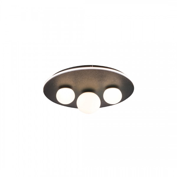 InLight Πλαφονίερα οροφής LED 30W 3000K και 3XG9 σε μαύρο χρώμα D:50cm (6089-BL)