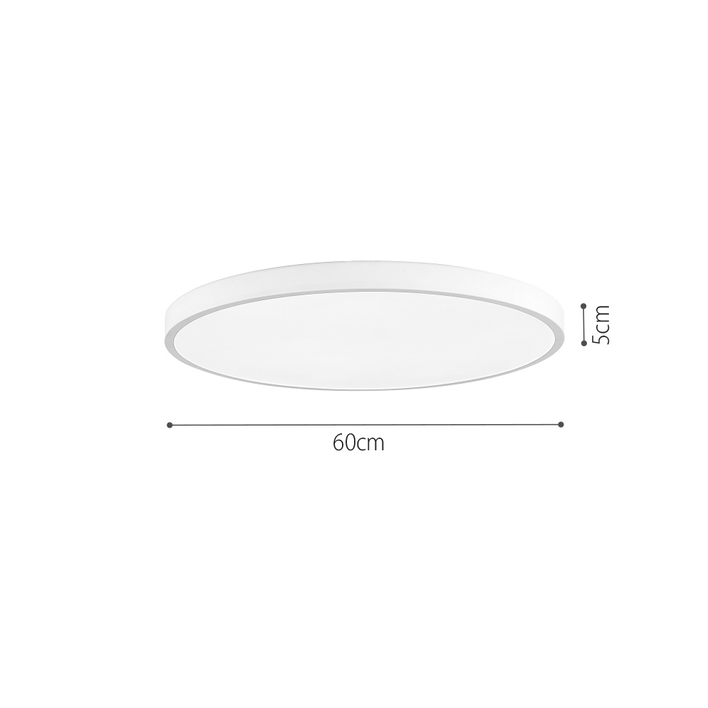 InLight Πλαφονιέρα οροφής LED 36W 3CCT (by switch on base) από μαύρο μέταλλο και ακρυλικό D:60cm (42035-B-Black)